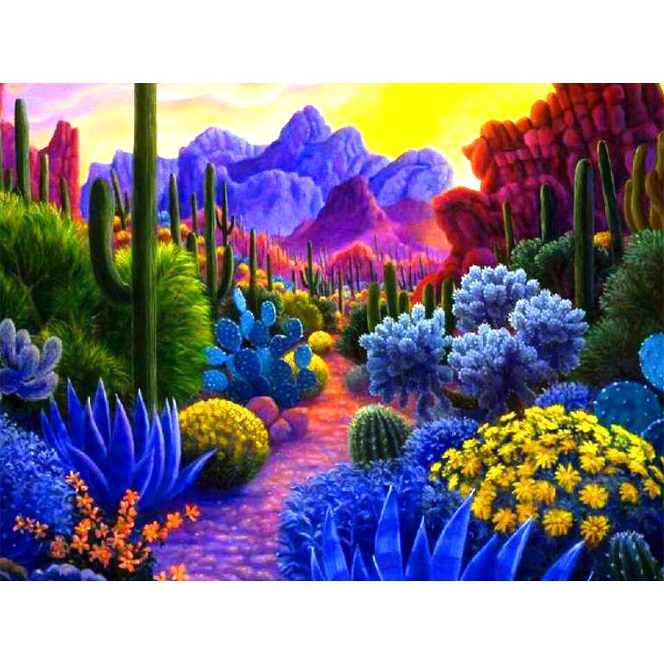 5D DIY Diamond Painting Landscape Scenery Cross Stitch Kit Full Round Rhinestone Embroidery Mosaic Home Decoration Gifts