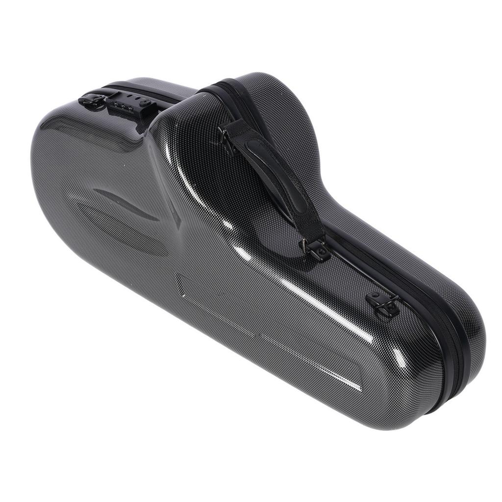 Eb-Altsaxophon-Koffer, faserverstärkter Kunststoff, Hartschalenkoffer mit Schloss, abnehmbarem Schultergurt, schwarz kariert