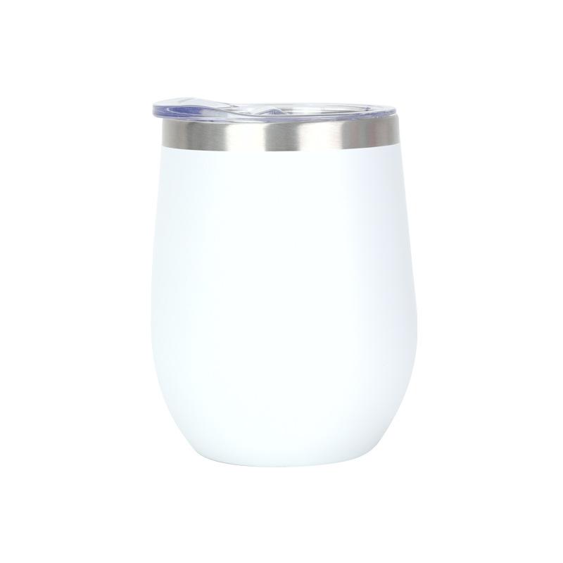 

12oz/360ml Stainless Steel Wine Glass with Lid Double Layer Insulated Wine Glass Leak-proof BPA Free Suitable for Coffee Wine One Size