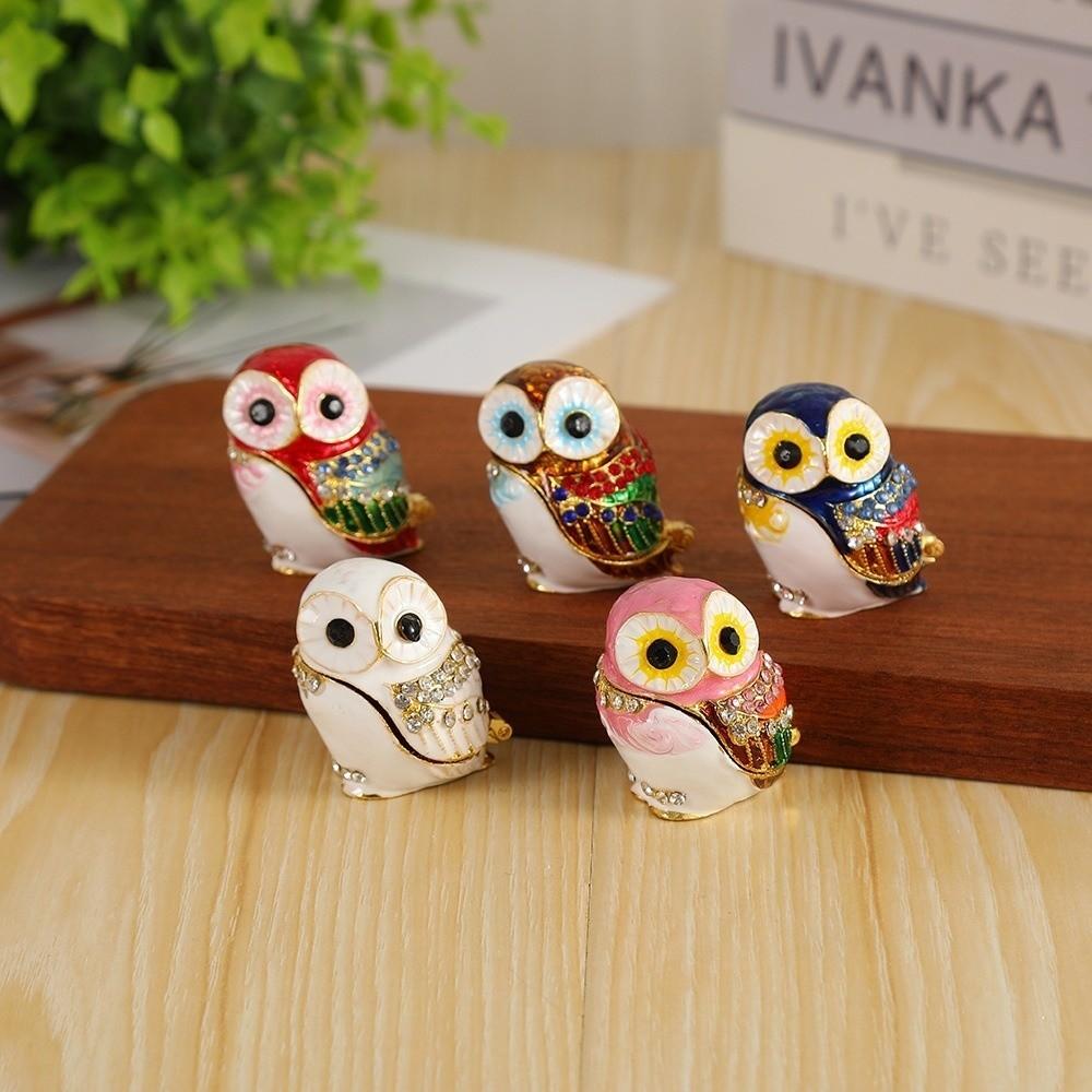 Gift Small Jewelry Box Home Decor Owl Jewelry Holder Exquisite Owl Ornament  Ring Earrings