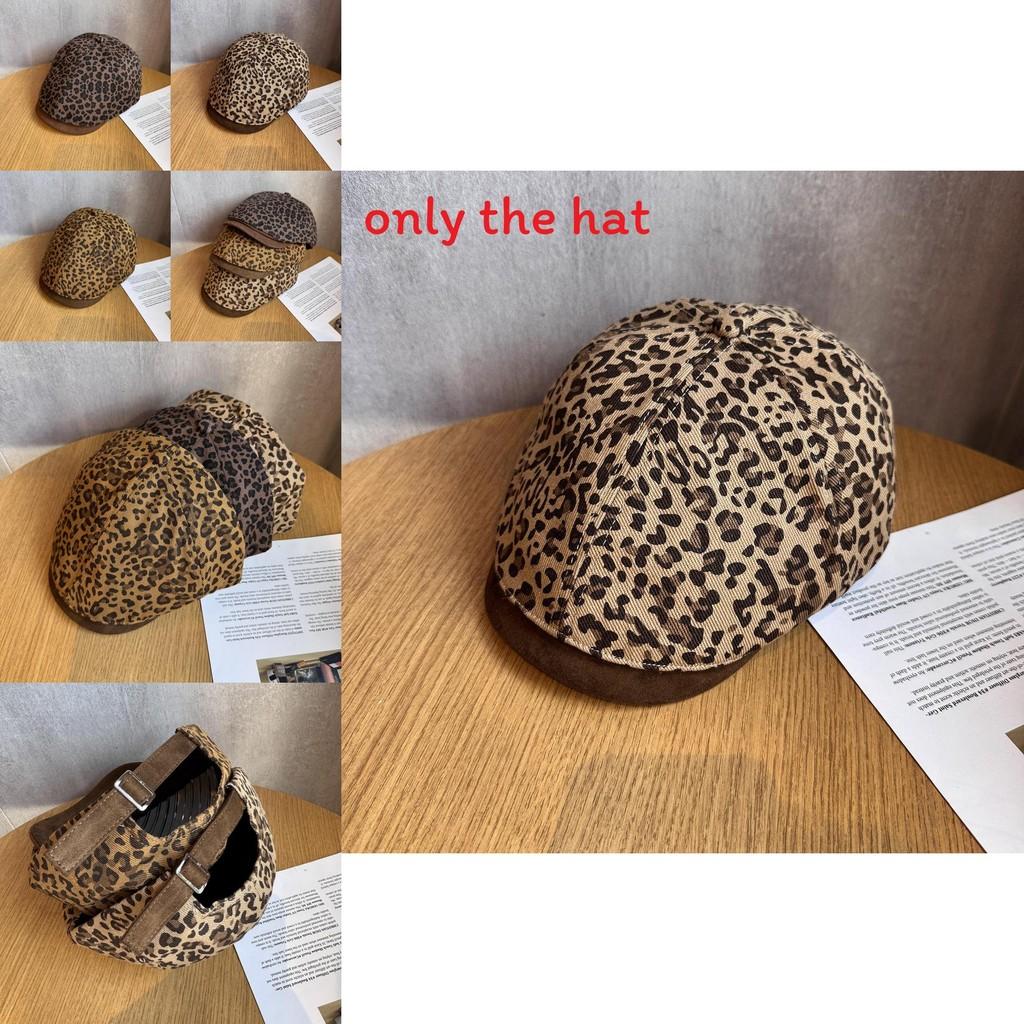Fashionable Retro Splice Design Leopard Print Women Casual Beret For Summer Fashion Enthusiasts
