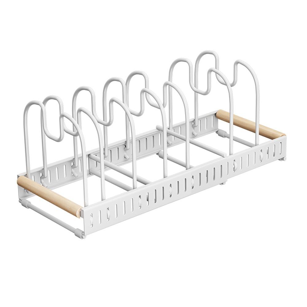 Adjustable Length Kitchen Racks Organizer Expandable Pot Lid Holder Pot Lid Rack  Cooking Space