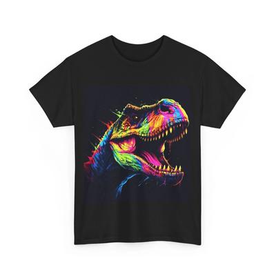 TREX NEON ART PAINT TEE Tshirt ADULT SHIRT GIFT MEN WOMEN DINOSAUR JURRASIC PARK