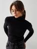 Girls' High Neck Sweater Knitted Base Sweater Autumn Outfit High Neck Solid Color Casual Versatile Sweater