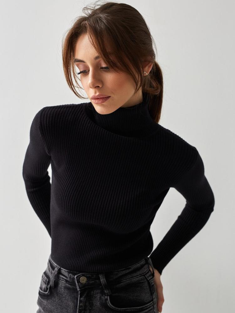 Girls' High Neck Sweater Knitted Base Sweater Autumn Outfit High Neck Solid Color Casual Versatile Sweater