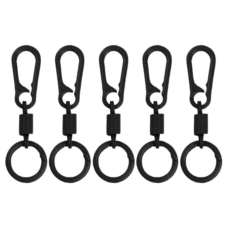 

5Pcs Lobsters Clasp Hook Key Rings Buckle Light Weight Zincs Alloys Carabiner Keychains for Hiking Travel Daily Carry чорний