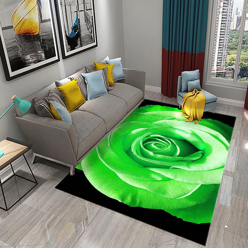 Multicolor Rose Flower Carpet for Lovers Bedroom Decor Rugs Living Room Carpet Kitchen Bedroom Door Entrance Non-slip Carpets