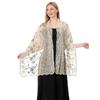 Hollow Out Tassel Wrap Tulle Evening Dress Scarf Embroidery Sequins Shawls  Belly Dancing Belt