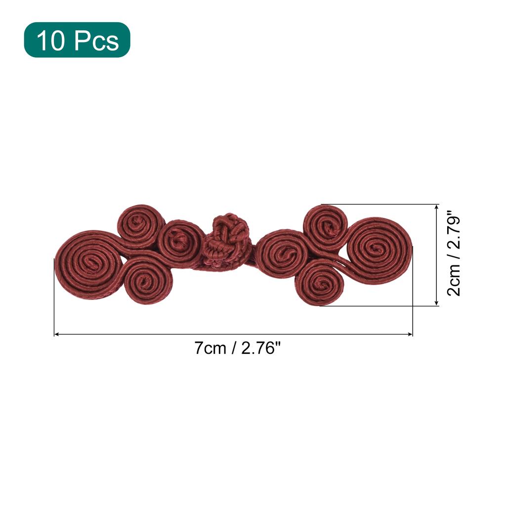 10pcs Chinese Knots Frog Buttons Closure Sewing Buttons Fasteners for DIY Sewing Coats Cloak Sweater Bridal Costume Outfit