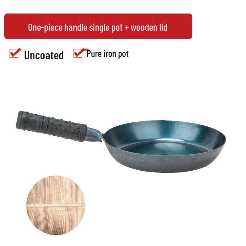 Zhi Shi Hand-Forged Wrought Iron Wok with Wooden Lid