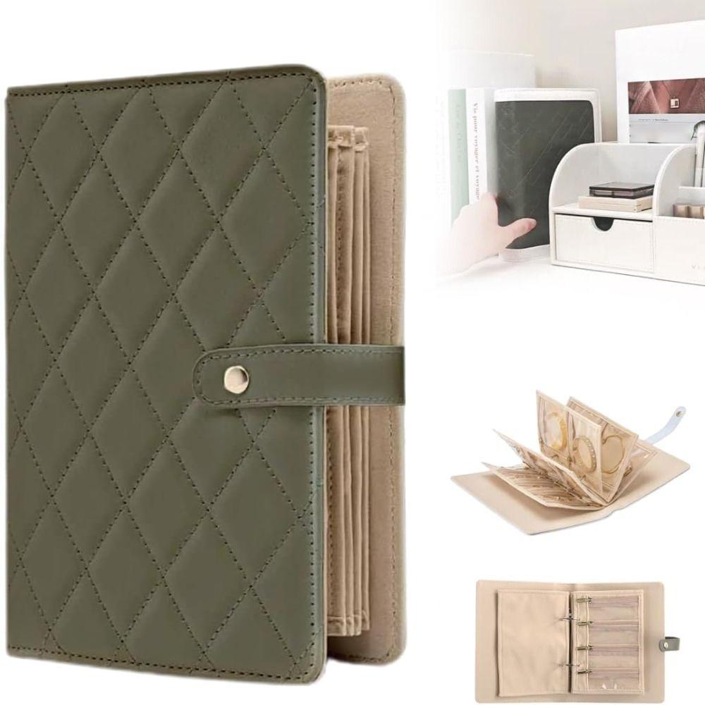 Velvet Necklace Binder Storage Book with Zipper Jewelry Packaging Box Jewelry Organizer  for Women