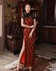 Cheongsam Long Length Sexy Cheongsam Dress Lace Cheongsam Dress Deep Slit Cheongsam Halloween Cheongsam Dress Accentuates Your Sexy Figure Beautiful