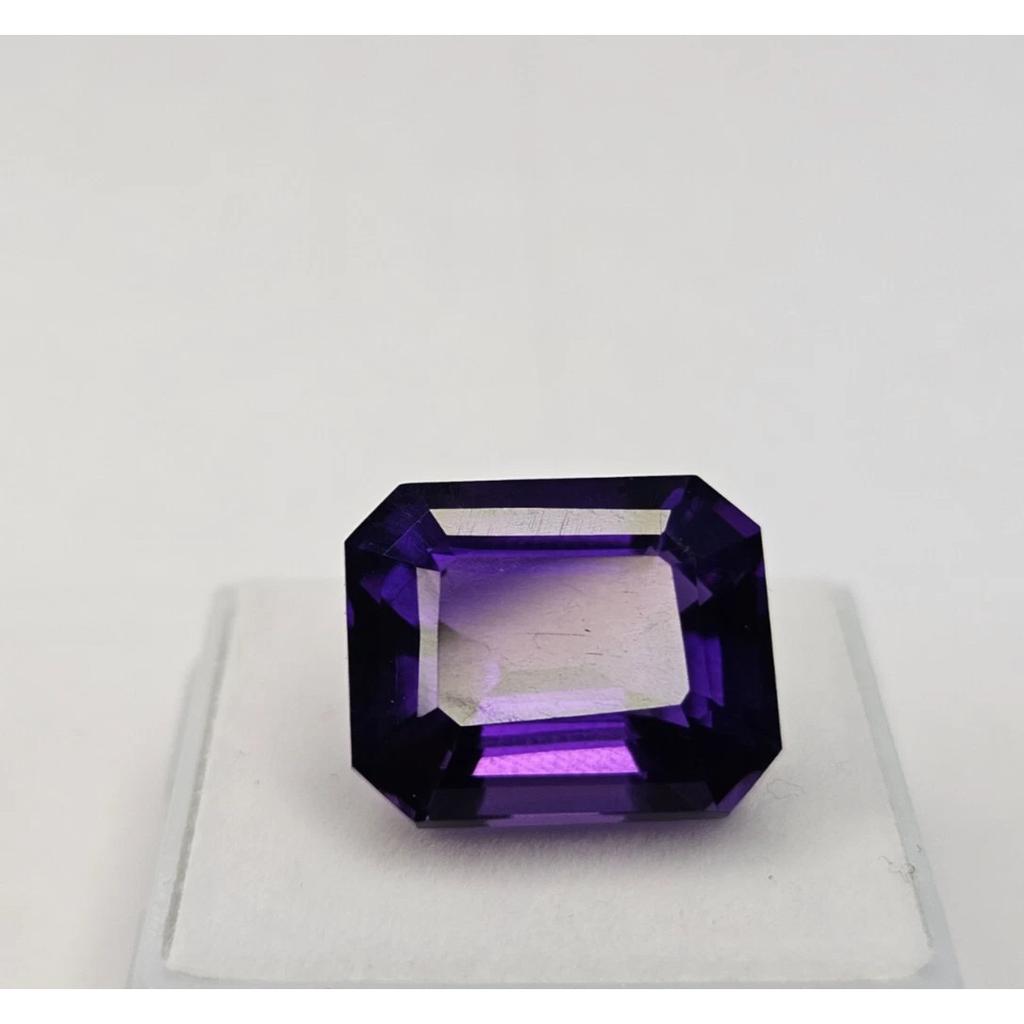 Emerald Cut Natural Amethyst Purple Ring 12-13 Ct Stunning Certified Gemstone