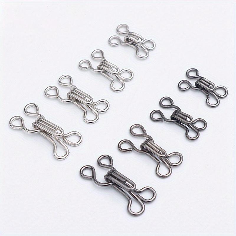100 Pairs Sewing Hooks and Eyes Closure for Bra Clothing Trousers Skirt Sewing DIY Craft Silver