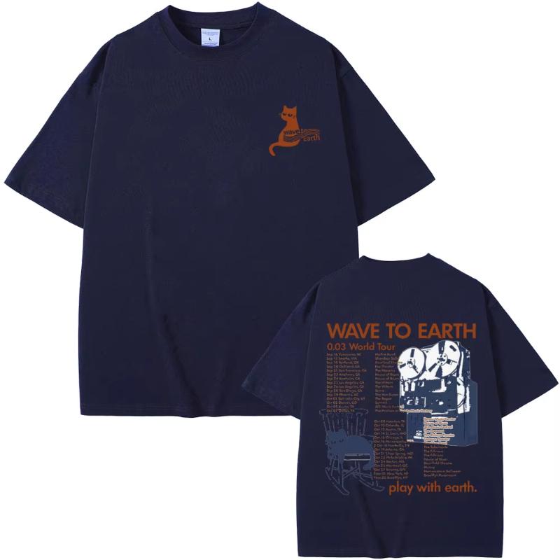 

Wave To Earth Cat 0.03 World Tour T Shirt Men Women Korean Fashion Trend T-shirt Men s Cotton Oversized T-shirts Y2k Streetwe... S разноцветный