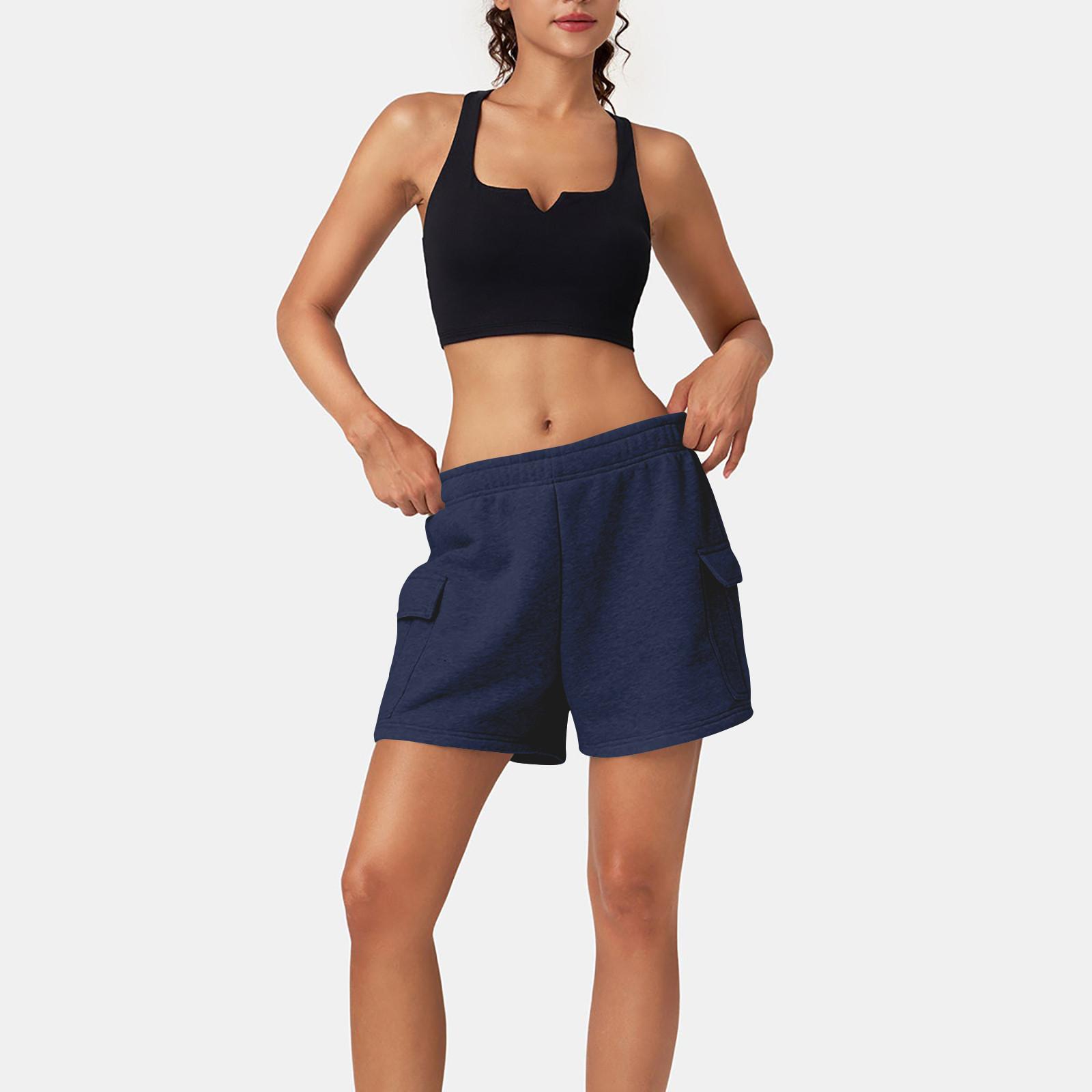 

Широкие брюки для женщин, брюки для йоги, спортивные штаны с высокой талией и карманами, эластичные брюки, удобные спортивные спортивные штаны для тренировок S тёмно-синий