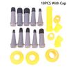 15/18Pcs Caulk Finisher Kit Glass Glue Caulking Nozzle Tips With Connection Bases Replacement For Bathroom Kitchen Doors