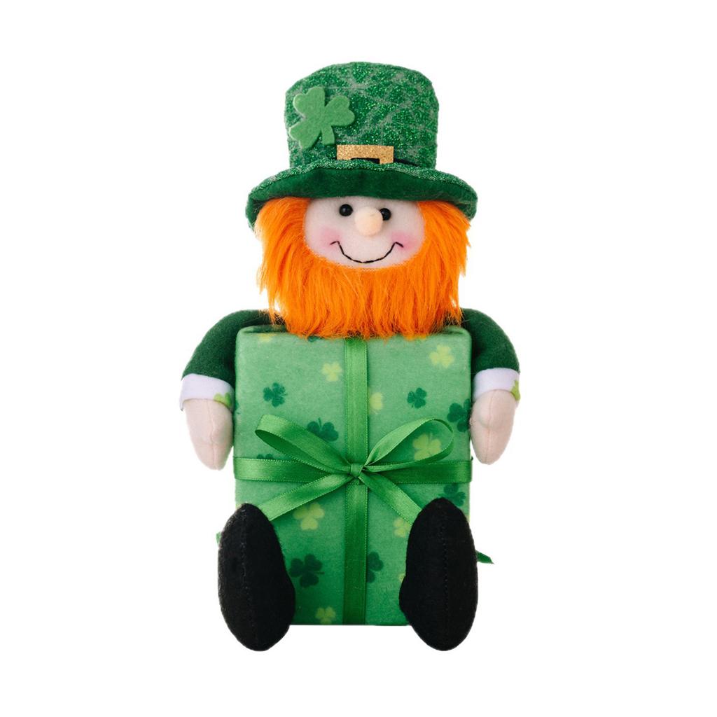 Green Hat Plush Ornament Irish Theme Holiday Home Figurine Decor Gift Charming Gnome Plush Doll Add Good Luck And Joy