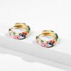 Bohemia Flower Leaf Small Hoop Earring for Women Fashion Multicolor Enamel Small Hoops Huggie Earrings Pearl Bijoux 2020 Brincos