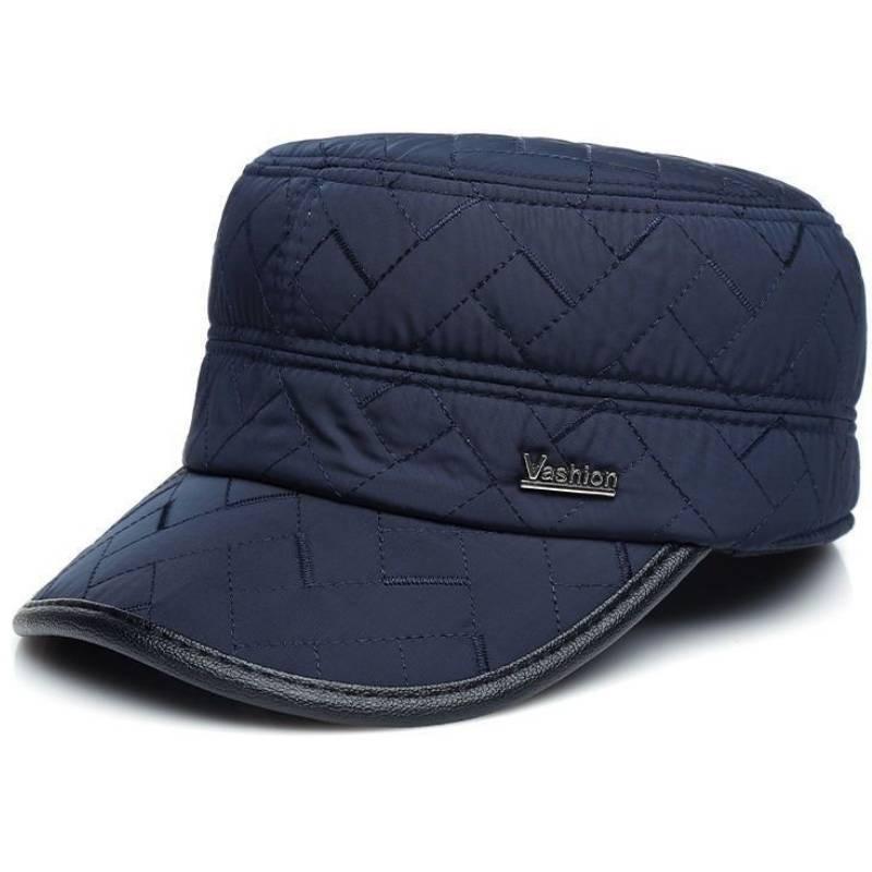 Vashion Letter Peaked Cap Flat Top Hat Outdoor Sports Thickened Ear Protection