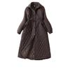 Autumn and Winter Clothes, Large Size, Loose Quilted Cotton Coat, Long, Slim Waist, Diamond Pattern Jacket, Versatile, Fashionable Coat for Women
