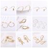 Inlaid Zircon Earring Hooks Components 18K Gold Plated Ear Hook For DIY Earring Making Supplies Pearl Earring Accessories