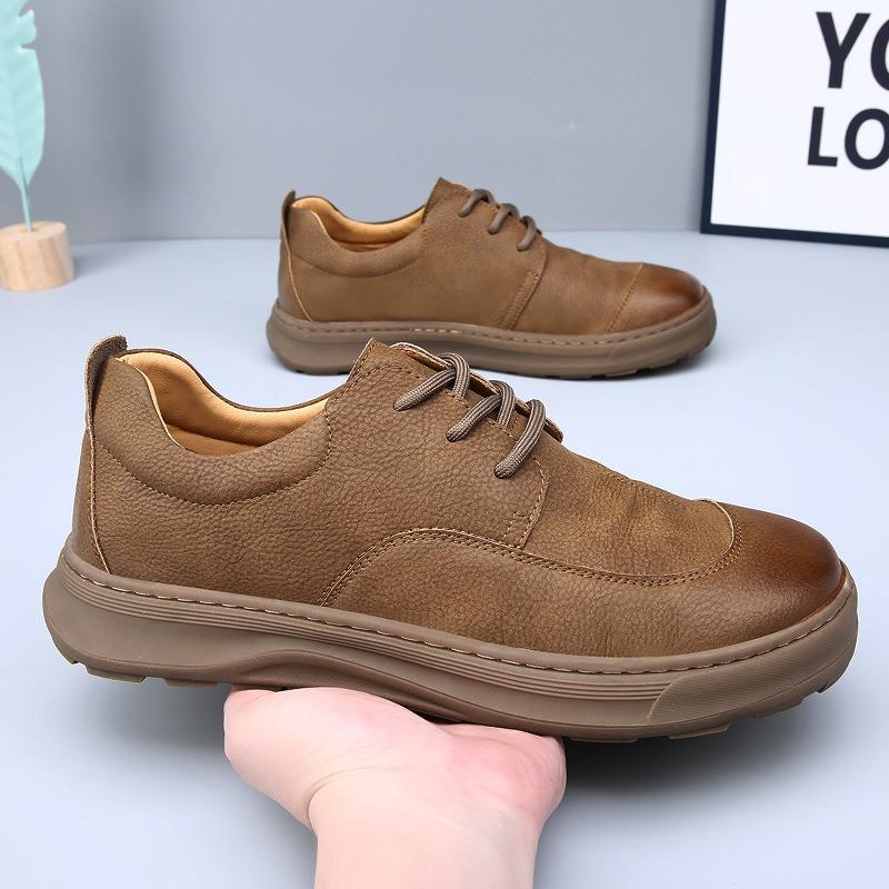 Spring new retro tooling shoes genuine leather comfortable breathable casual leather shoes men