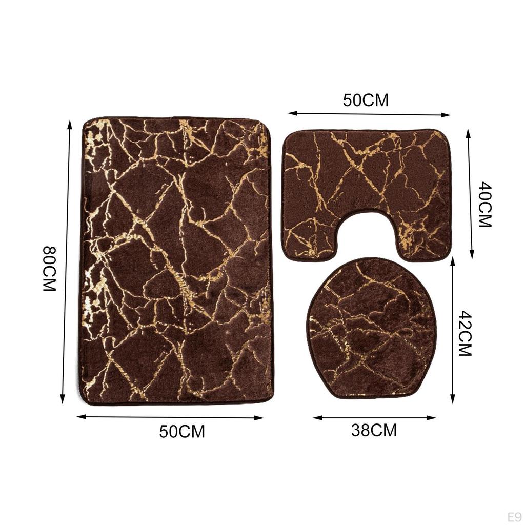 3 Pack Toilet Seat Cushion Sets Decorations Non-slip Breathable Water-absorbent Washable Bath Mat