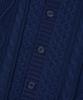 Nodu Fisherman Cable Round Neck Semi-Oversized Long Sleeve Knit Cable Knit Cardigan [Navy]