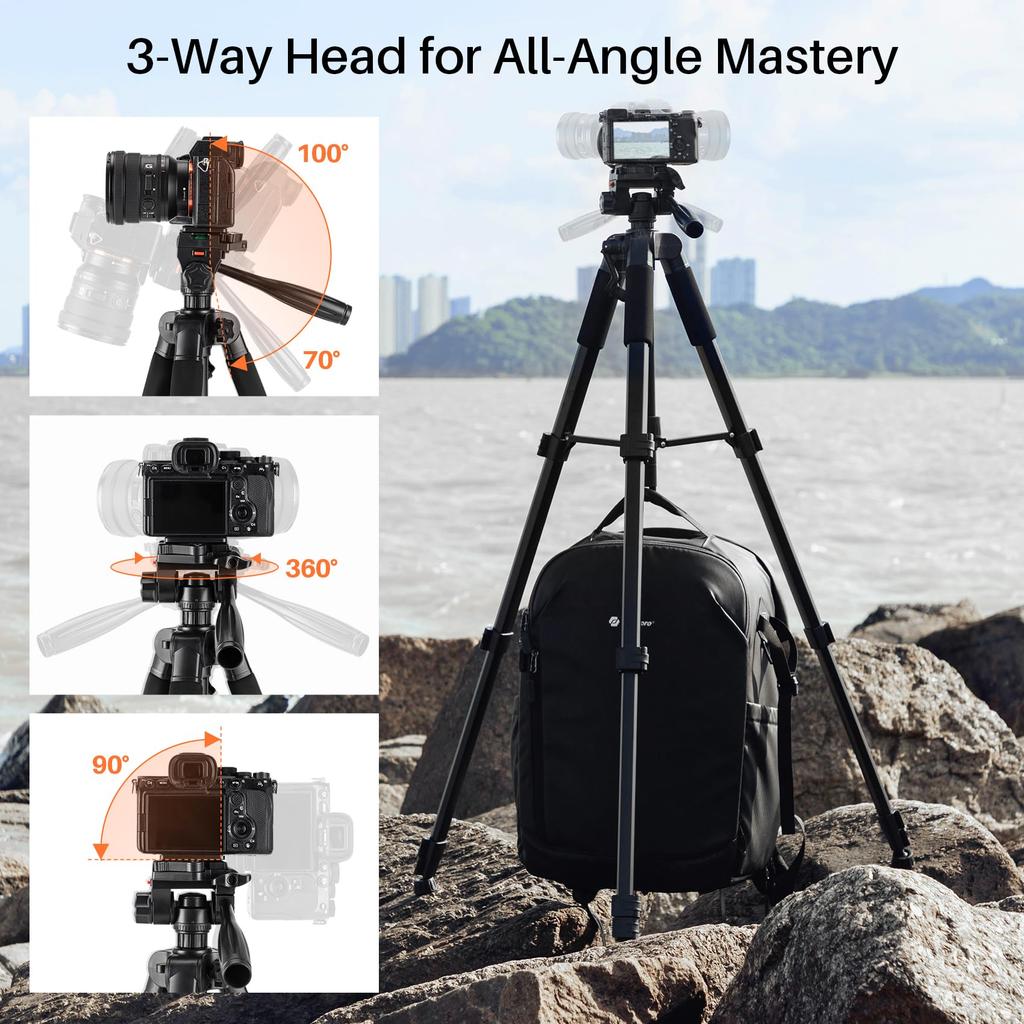 Fotopro Aluminum Alloy Tripod with 188cm Smartphone 3kg Maximum Weight Detachable Compact for Camcorders and Digital Cameras DIGI-9900 Pan-Tilt Head,
