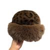 Hat Mongolian Women Thick Plush Windproof Leopard Print Hat Accessory Winter