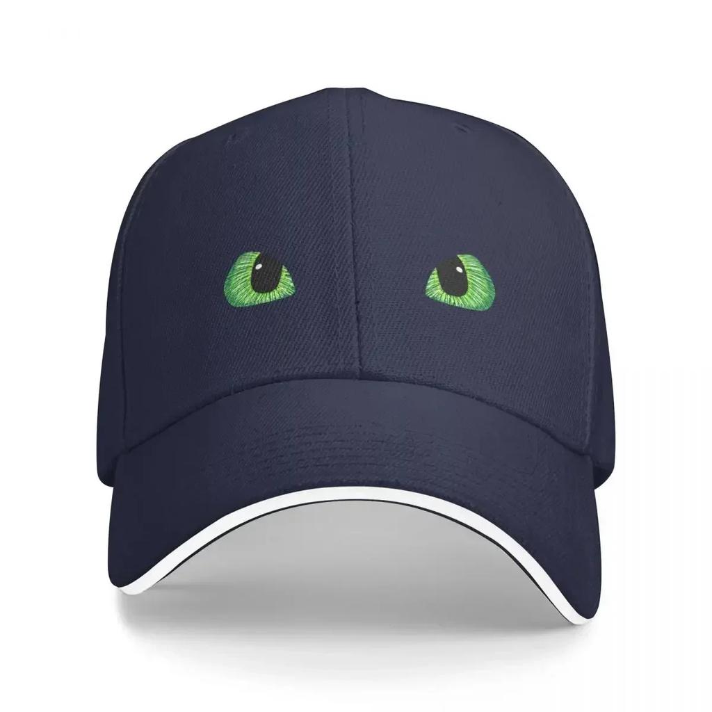 Green Toothless Dragon Eyes Drawing Baseball Caps Snapback Fashion Baseball Hats Breathable Casual Outdoor For Men's And Women's