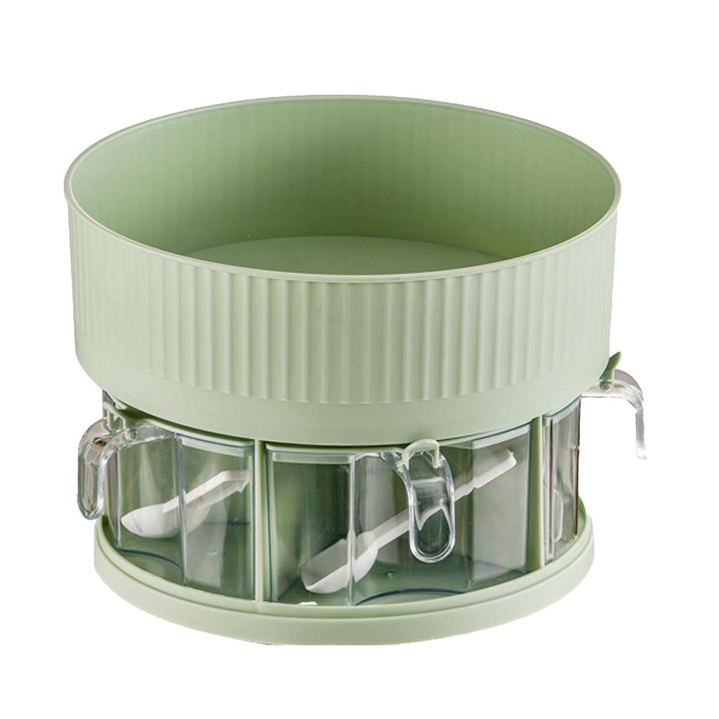 Kitchen Spice Turntable Organizer 2 Tier Plastic 360 Degree Rotation Multifunctional Seasoning Storage Rack for Cabinet
