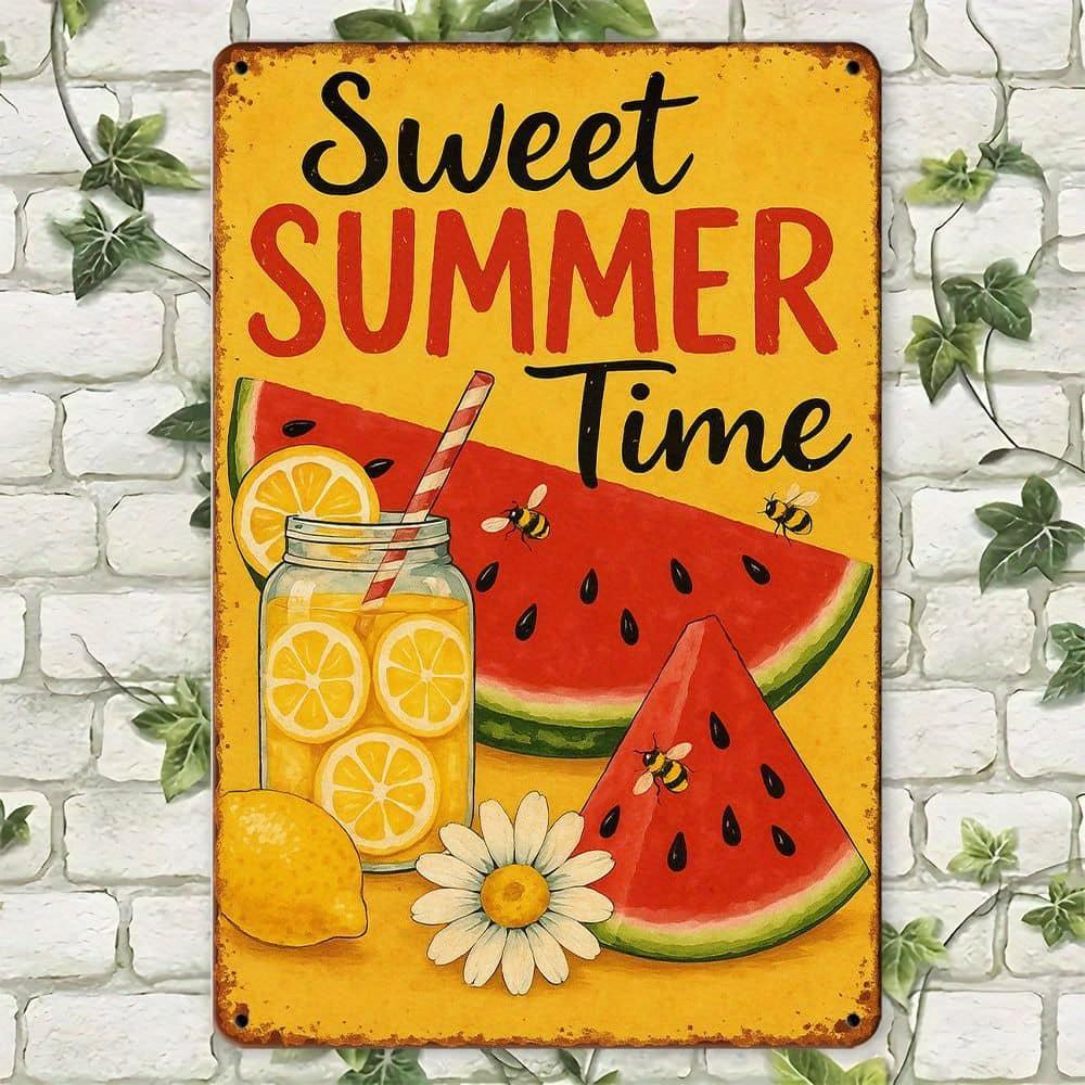 Vintage "Sweet Summertime" metal sign, 8x12 inch.