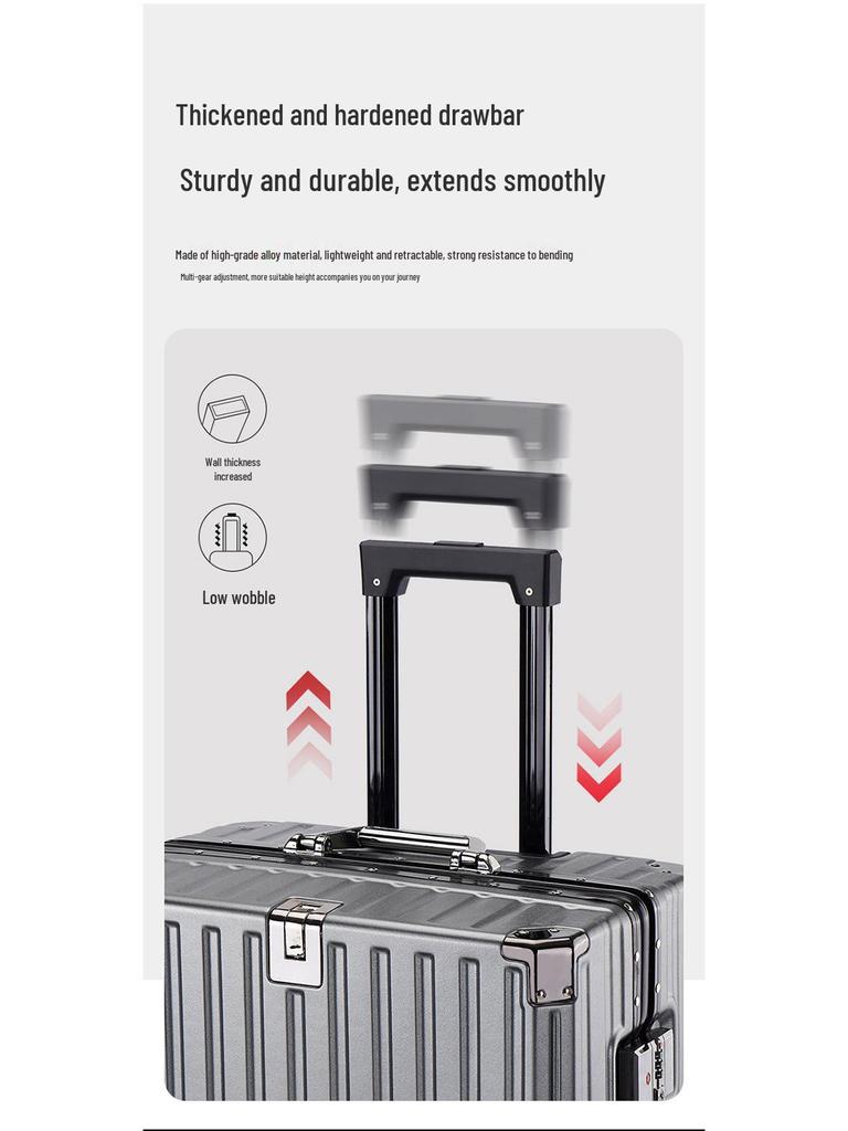Mehrgrößen Koffer mit Aluminiumrahmen und großer Kapazität mit 20- und 24-Zoll-Trolley- und Handgepäckoptionen