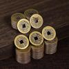 Pure Copper Five and Ten Emperors Coins Set, Brass Accessories, 2.8cm & 2.3cm Sizes