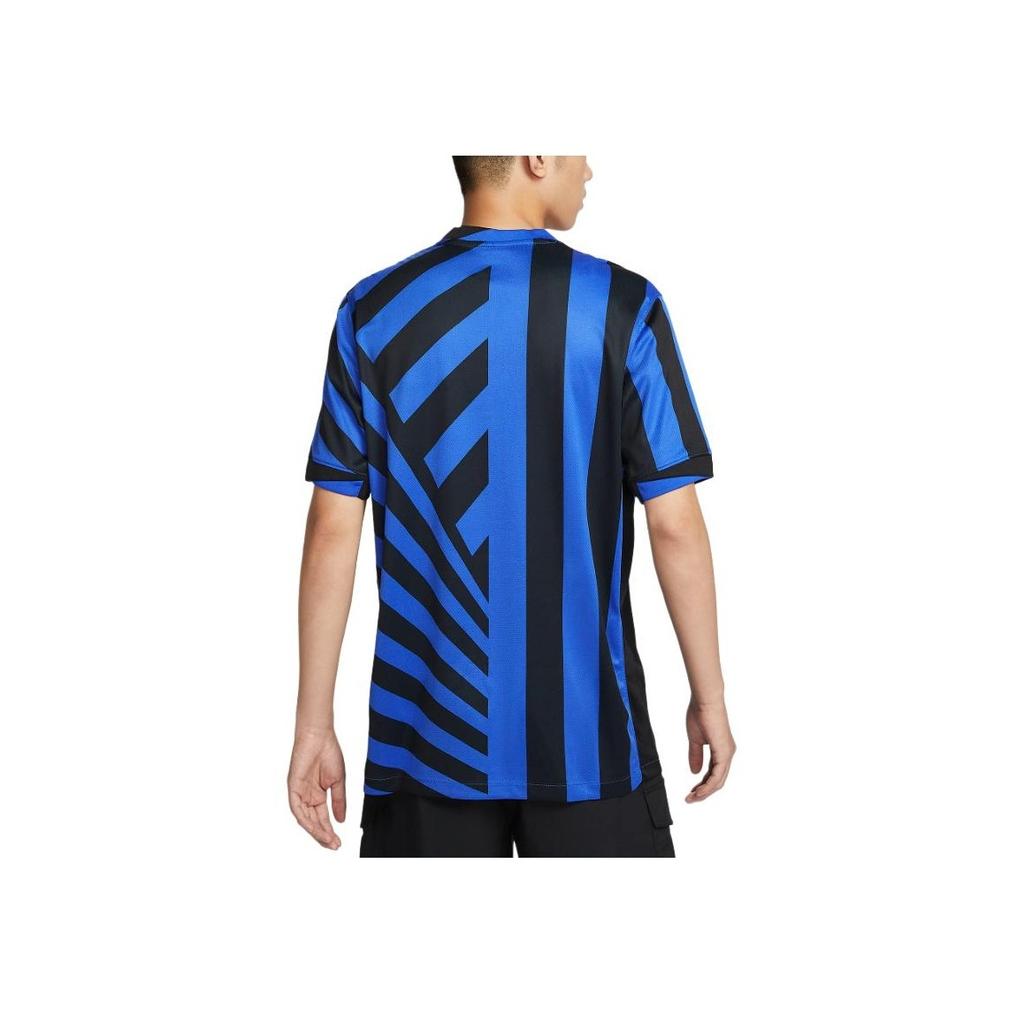 Nike Inter Milan Logo Fashion Home Short Sleeve Football Shirt Men Tops Black Blue FN8787-440