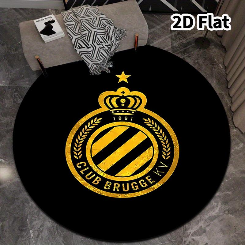 Club Brugge Kv Round Area Rug Carpet Rug For Living Room Bedroom Sofa Playroom Decor Nonslip Floor Mat