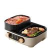 2-in-1 Electric Grill & Hot Pot: Multi-functional BBQ Griddle & Hot Pot Combo for Home Use