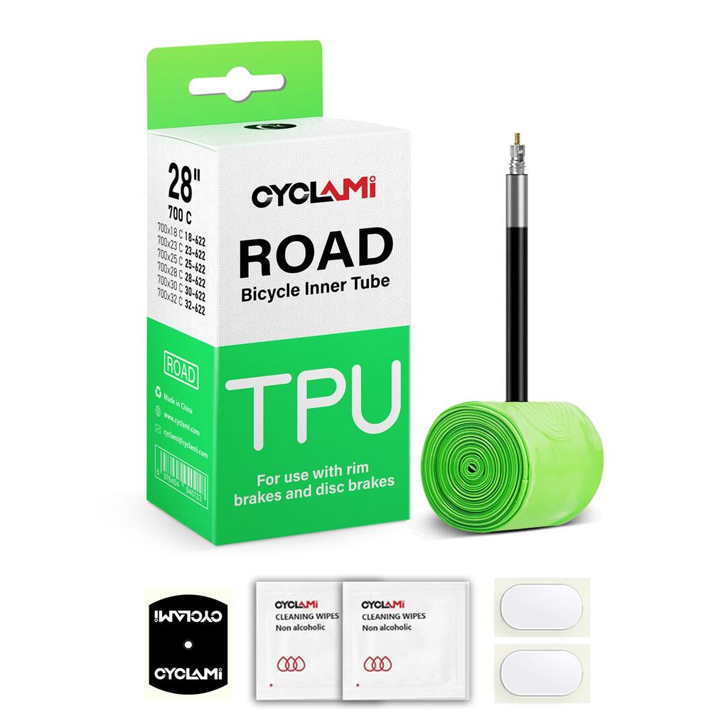 CYCLAMI TPU Material Ultralight Bike Inner Tube 700C 18 32 MTB Road Bicycle Tire 45 65 mm Length French Valve Tyre Repair Tools