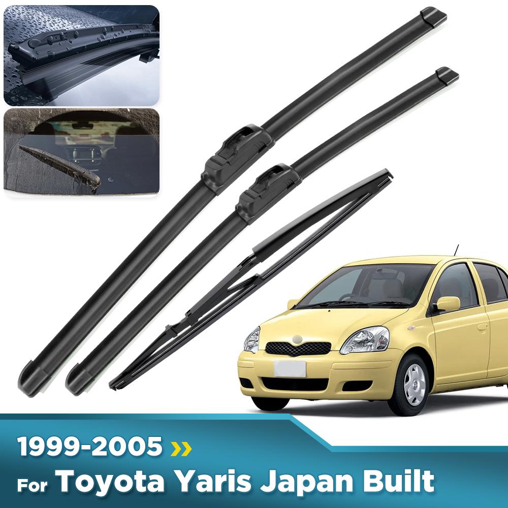 For Toyota Yaris Japan Built 1999-2005 2000 2001 Wiper Front&Rear Wiper Blades Windshield Windscreen Window Brushes 21"14"13
