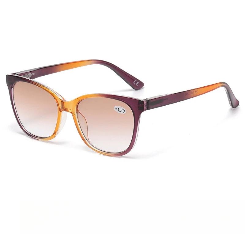Men Women Gradient Color Reading Glasses Oversized Cat Eye High-definition Eyewear Vintage Retro Anti Blue Light Presbyopia