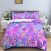 Mushroom Bedding Set Psychedelic Soft Duvet Cover Set Purple Comforter Cover Full King Queen Size 2/3pcs Polyester Quilt Cover