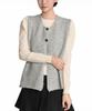 Clace Button Point Open Vest_Gray
