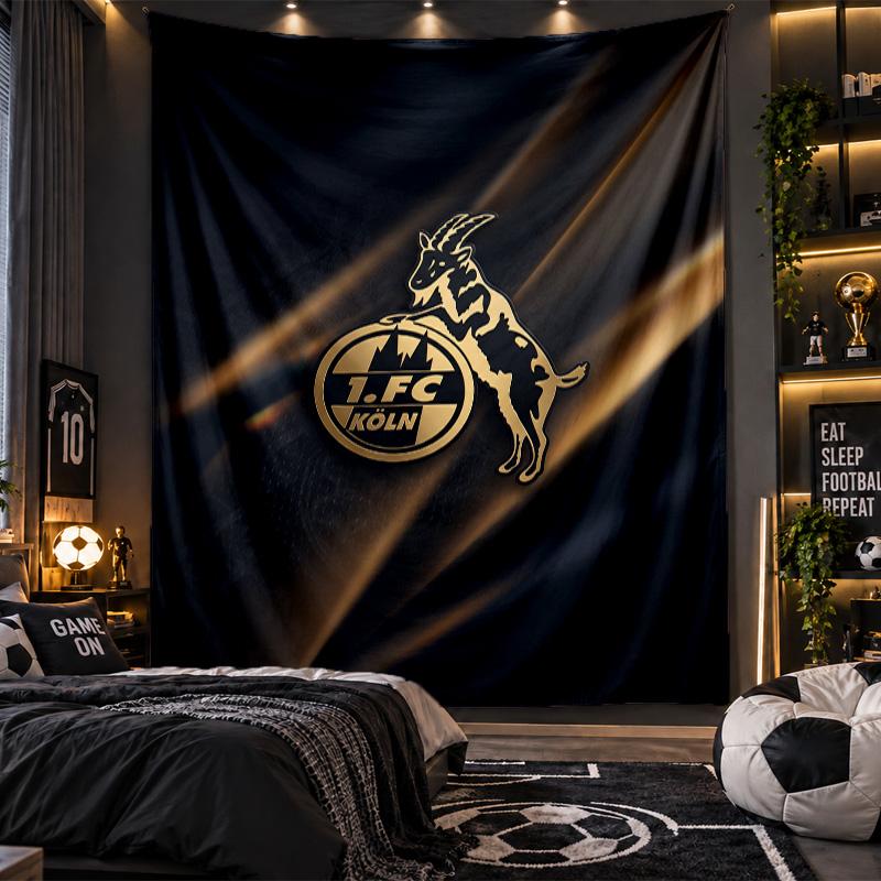 Wall Hanging Tapestry FC Köln Print Cloth for Living Room Bedroom Home Decor