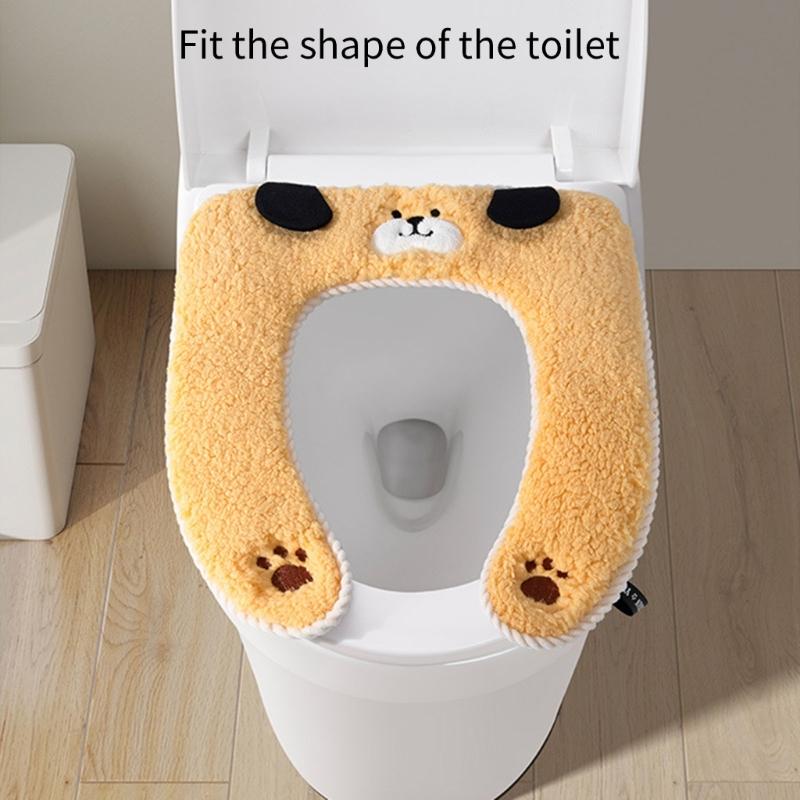 Toilet Cover Mat with Handle Bathroom Toilet Pad Cushion Stay Warm in Winter Stylish and Practical