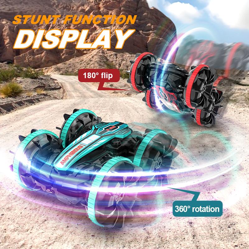 Gestude-sensing electric amphibious remote-controlled four-wheel drive off-road vehicle for children to perform concrete sensation stunts and rolls