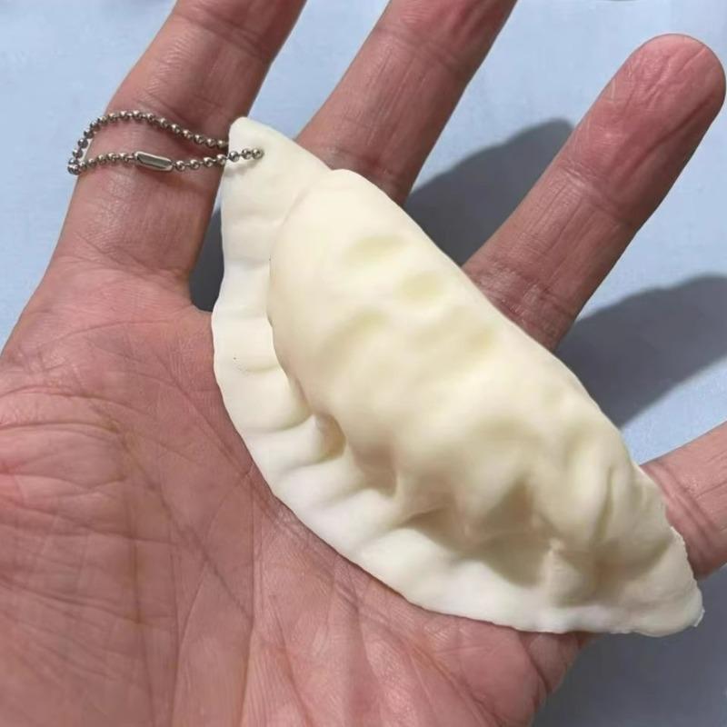 Simulation Dumplings Keychain Bag Pendant Cute Mini Squishy Toy Dumplings Food Charms Stress Relief Keychains Decoration Gifts