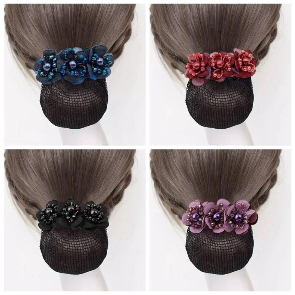 Cloth Hair Bun Net Korean Style Office Hair Flower Spring Hair Clip  Hotel Staff Uniform