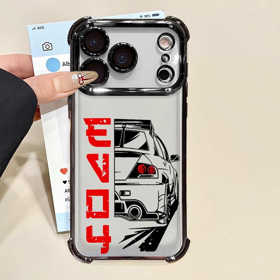 Japanese JDM Drift Car Clear Cover Phone Case for Apple iPhone 16 15 14 Plus 17 Air 16e 13 12 11 Pro Max